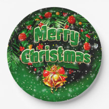 Sinos Dourados de Natal Verde de 9"