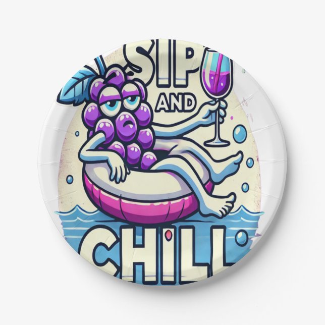 Prato De Papel Sip E Chill (Frente)