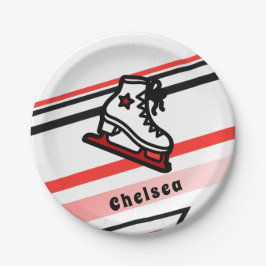 Prato De Papel Skates Personalizados de Rapariga de Patinação na 