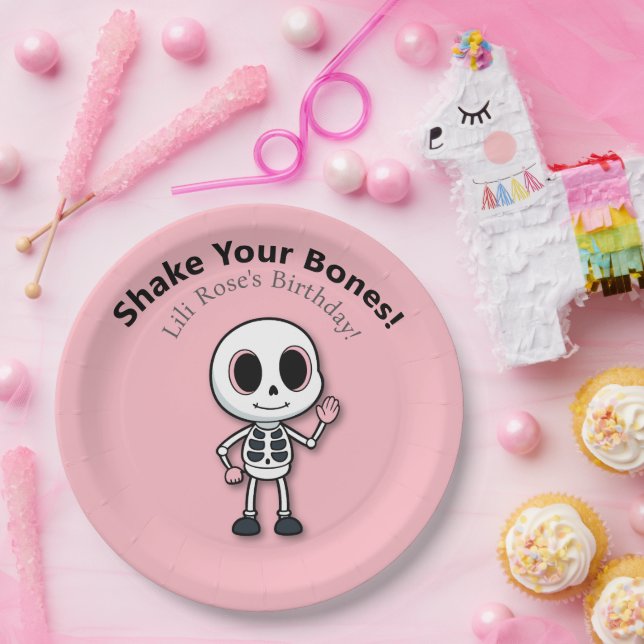 Prato De Papel Skeleton Fun | Festa de aniversário de Halloween (Festa)