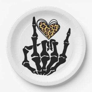 Prato De Papel Skeleton Heart Hands Classic
