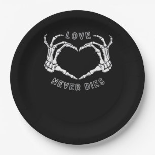 Prato De Papel Skeleton Heart Mãos Engraçadas e Clássicas