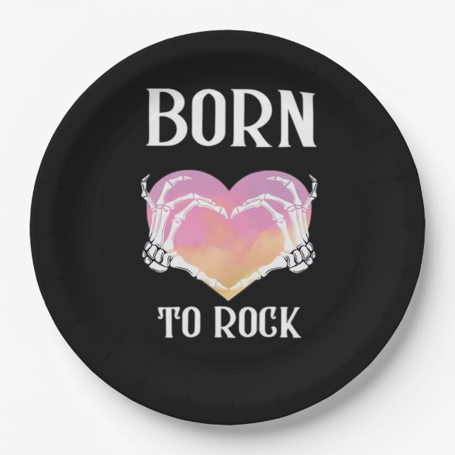 Prato De Papel Skeleton Mãos Gráfico Cardíaco Para Clássico (Frente)