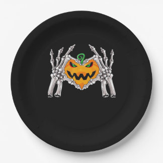 Prato De Papel Skeleton Sinal de Coração de Mão Figurino