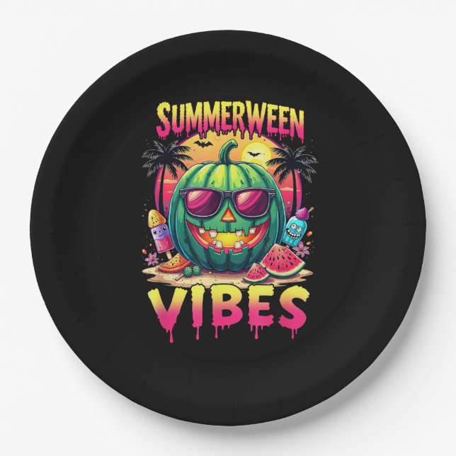 Prato De Papel Skeleton Summer Summerentre Vibes Watermelon Jack- (Frente)