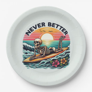 Prato De Papel Skeleton Summer Vibes - Nunca Melhor (2)