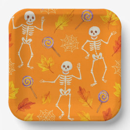 Prato De Papel Skeletons Dançantes, por Natasha Us