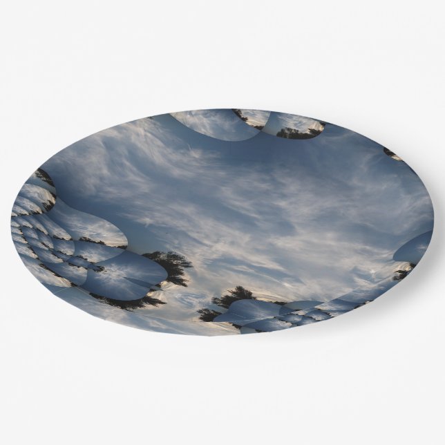 Prato De Papel Skies Sunset Fractal (Inclinado)