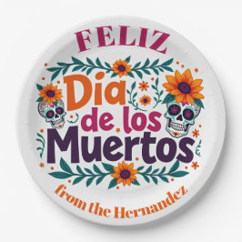 Prato De Papel 💀 🎉 Skull Swirl Serveware, Día de los Muertos