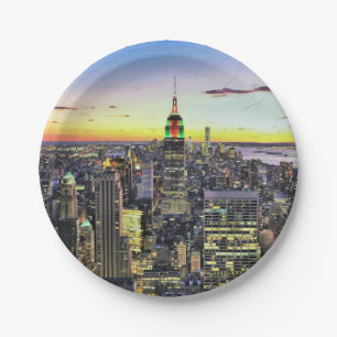Prato De Papel Skyline de Manhattan da Nova Iorque