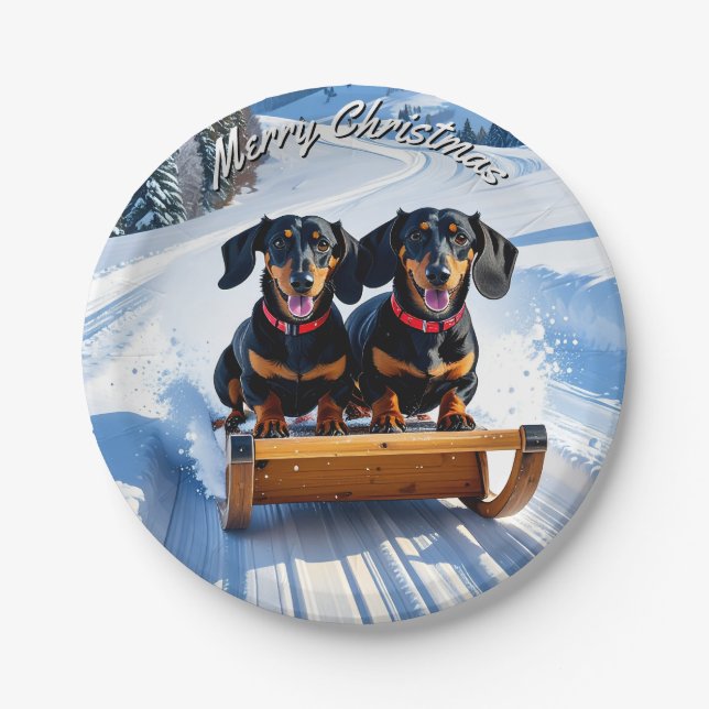 Prato De Papel Sled Ride Christmas (Frente)