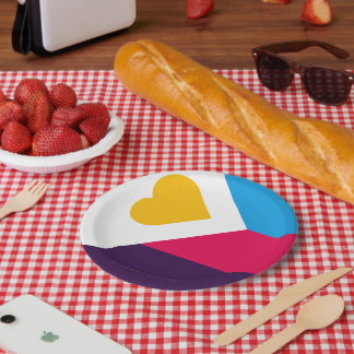 Prato De Papel SlipperyJoe's tricolor polyamory pride flag three 