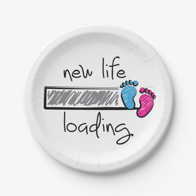 Prato De Papel Slogan new life is loading. Vader en moeder worden (Frente)