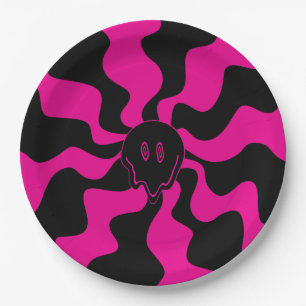 Prato De Papel Smile Melt - Magenta e Preto