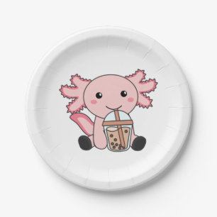 Prato De Papel Snaxolotl Axolotl Bubble Tea Amadurece Animais Doe