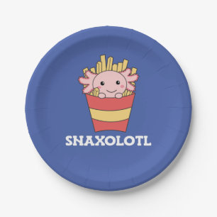 Prato De Papel Snaxolotl Axolotl Cute Animal Frita T-Shirt