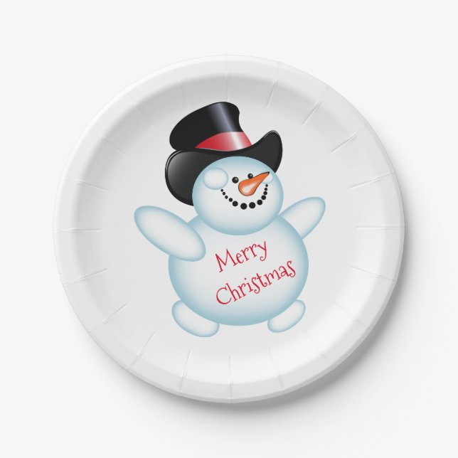 Prato De Papel Snowman (Frente)