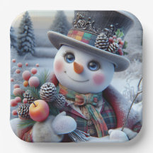 Snowman com Buquê de inverno, Natal, Autor Na