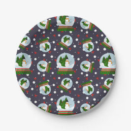 Prato De Papel Snowman Snow Globes