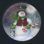 Prato De Papel Snowman Watercolor Winter Christmas<br><div class="desc">Snowman Watercolor Winter Christmas</div>