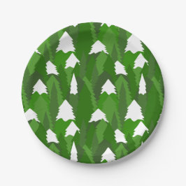 Prato De Papel Snowy Pine Forest