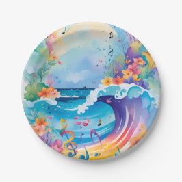 Prato De Papel Sob a placa de papel do mar