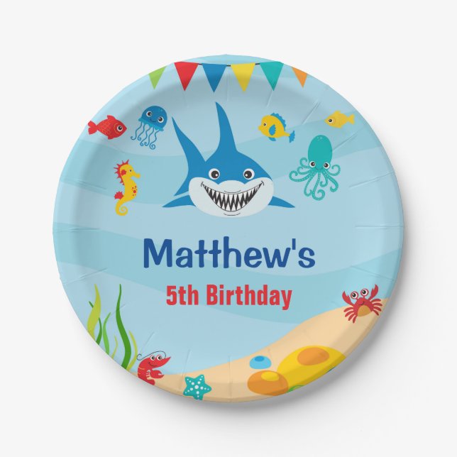 Prato De Papel Sob as placas de papel do mar (Frente)