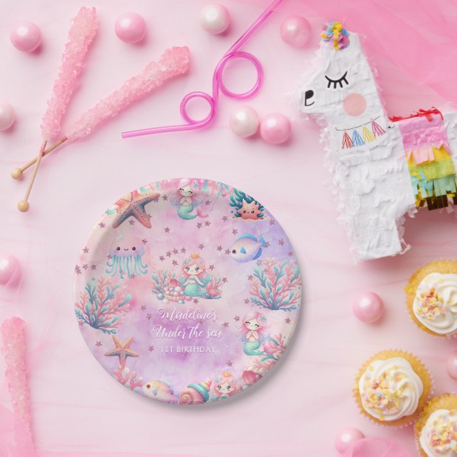 Prato De Papel Sob o aniversário do Sea Kid (Festa)