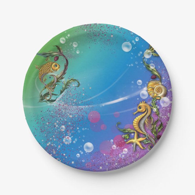 Prato De Papel Sob o mar (Frente)