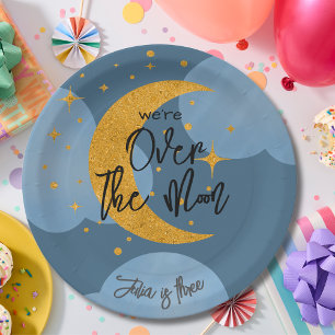 Prato De Papel Sobre o aniversário de criança de fantasia da lua