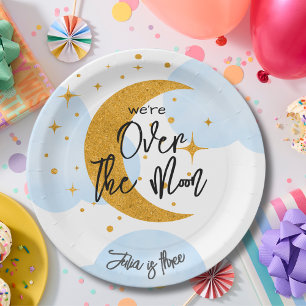Prato De Papel Sobre o aniversário de criança de fantasia da lua