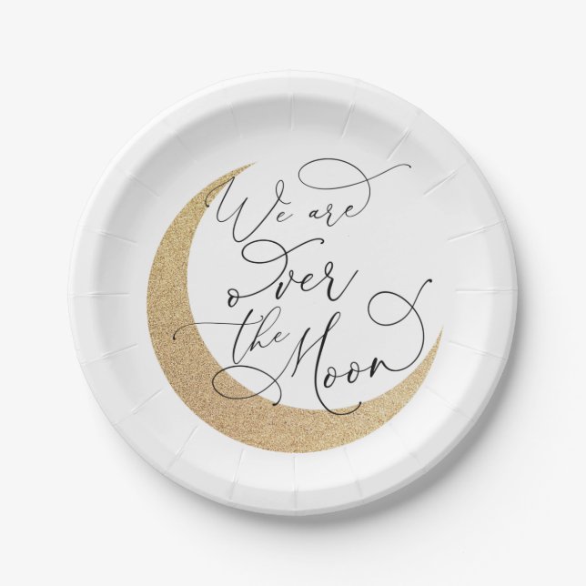 Prato De Papel Sobre o Chá de fraldas da Lua (Frente)