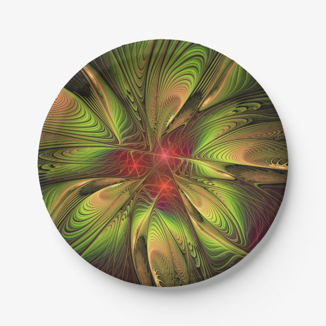 Prato De Papel Soft and tenderness fractal fantasy flowers  (Frente)