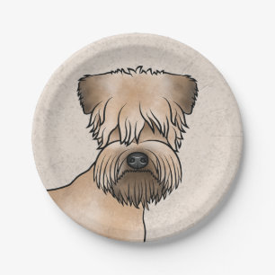 Prato De Papel Soft-Coated Wheaten Terrier Cabeça de Cachorro Fof