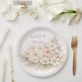 Prato De Papel Soft Editorial Botanical Wedding