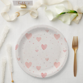 Prato De Papel Soft Heart Pattern Paper Plates