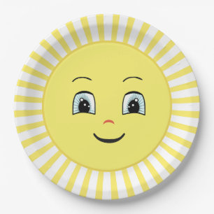 Prato De Papel Sol Cute Feliz