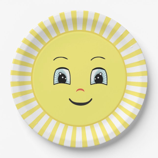 Prato De Papel Sol Cute Feliz (Frente)