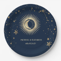 Sol Dourado Celestial E Estrelas Da Lua