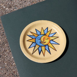 Prato De Papel Sol e Lua