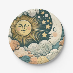 Prato De Papel Sol e Lua LuaCriança Sol