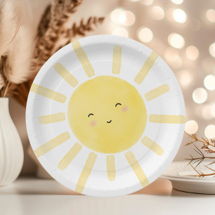 Prato De Papel Sol, festa de aniversário minimalista