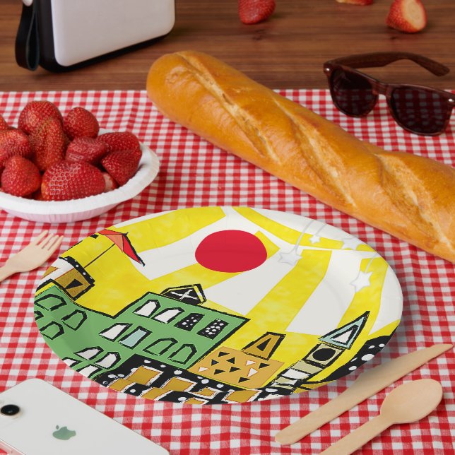 PRATO DE PAPEL SOL NA CIDADE (Piquenique)