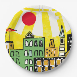 PRATO DE PAPEL SOL NA CIDADE