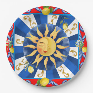 Prato De Papel Sol siciliano, majolica, limão,