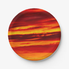 Prato De Papel Sol vermelho brilhante