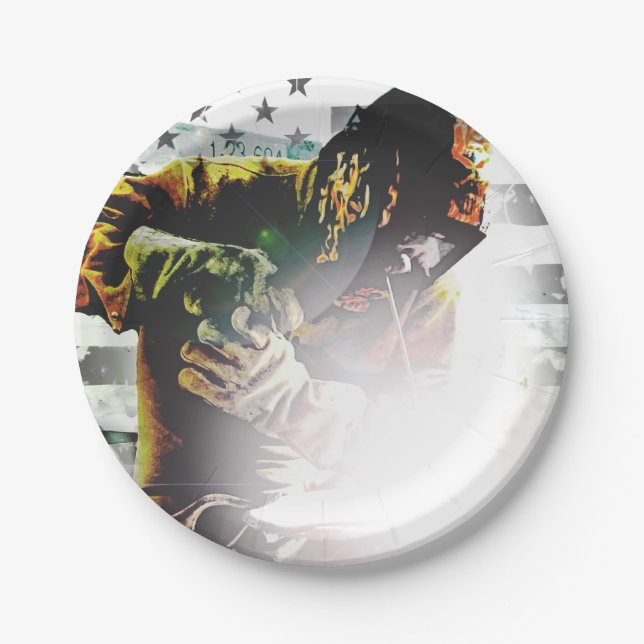 Prato De Papel Soldador da bandeira americana (Frente)