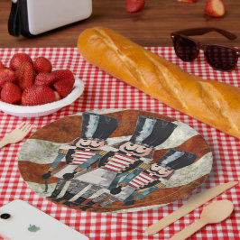 Prato De Papel Soldados Noturcrackers - Stripes Brancas Vermelhas