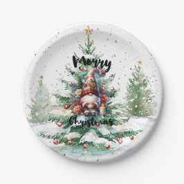 Prato De Papel Solitary Christmas Gnome with Floral Crown Candle