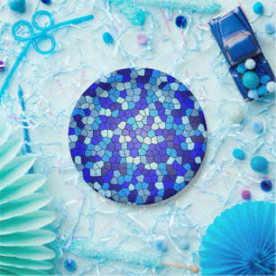 Prato De Papel Sombras de Vidro Azul Obtidos por Shirley Taylor